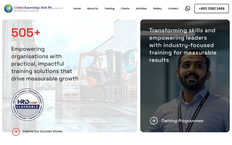 Desktop view of the Global Knowledge Hub website.